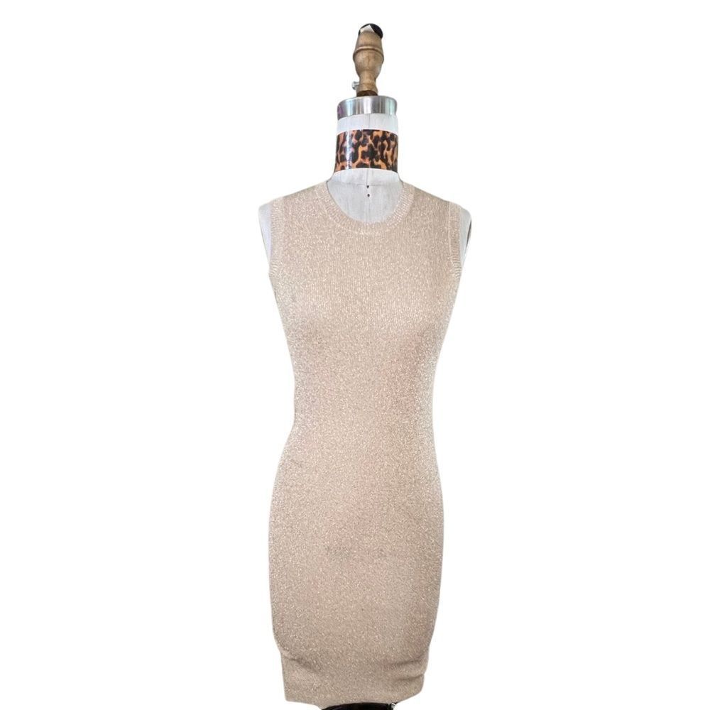 B1 Dolce and Gabbana, sleeveless, gold, glitter, mini dress size small